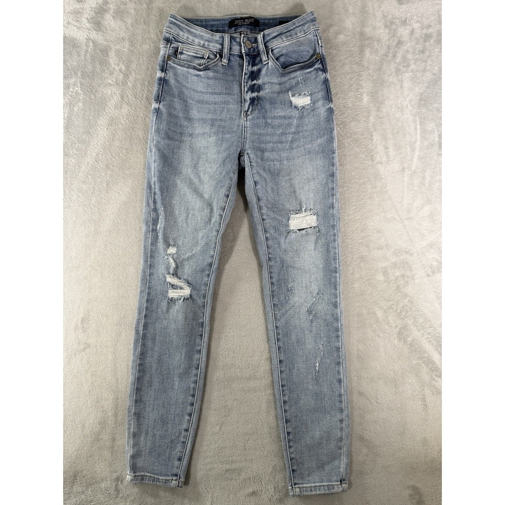 Judy Blue Jeans Womens 3/26 Skinny Fit Distressed High Rise